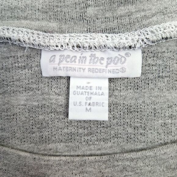 A Pea in the Pod Striped Gray Scoop Neck Sweat Shirt Sz M - Picture 6 of 11
